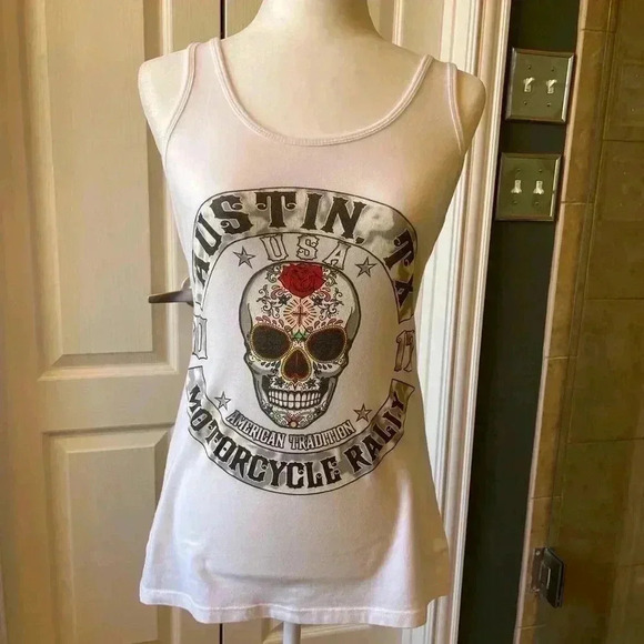Graphic Tank Top Austin TX Motorcycle Rally - Picture 1 of 5